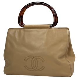 Chanel Handtasche aus beigem Leder Beige