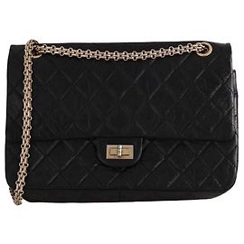 Chanel 2.55 Handtasche aus Leder schwarz Schwarz