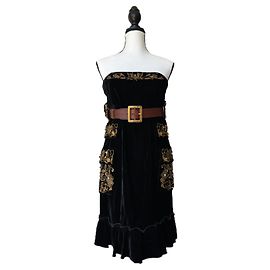 Dolce & Gabbana Runway Samtkleid 2006 F/W Schwarz