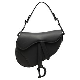 Borsa Saddle Mini in vitello ultra opaco nero Dior Nero