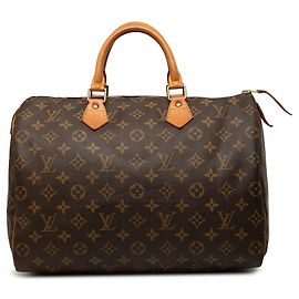 Bolsa Boston Louis Vuitton Monogram Speedy 35 Castanha Marrom