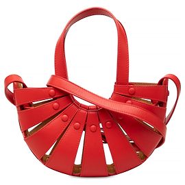 Borsa The Shell Small in pelle di vitello rossa Bottega Veneta Rosso
