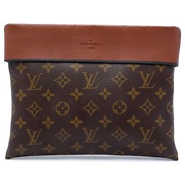 Louis Vuitton Monogram Pochette Tuileries Clutch Bag Braun Braun