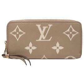 Brown Louis Vuitton Bicolor Monogram Empreinte Giant Zippy Wallet Long Wallets Brown