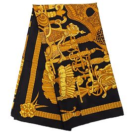 Foulard di seta Hermès Armets en Panache Nero 90 Nero