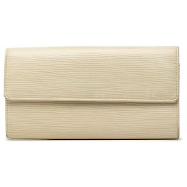 Portefeuille long Louis Vuitton Epi Sarah Blanc Blanc