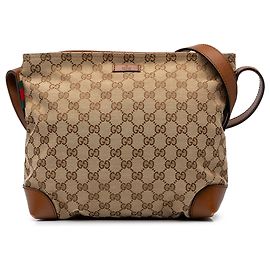 Borsa a tracolla Gucci GG Canvas Web beige Beige