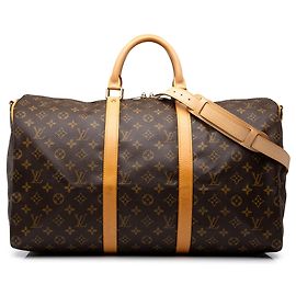 Borsa da viaggio Louis Vuitton Monogram Keepall Bandouliere 50 Marrone Marrone