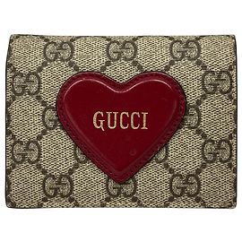 Cartera bi-fold para mujer Gucci Castaño Roja
