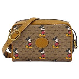 Borsa a tracolla marrone Gucci Disney Mickey Mouse Collaboration Marrone