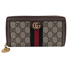 Portafoglio lungo Gucci Ophidia Marrone