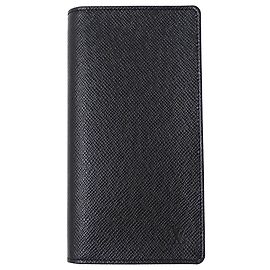 Portafoglio lungo Louis Vuitton Taiga Nero Grigio
