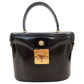 Sac à main Versace en cuir noir Noir