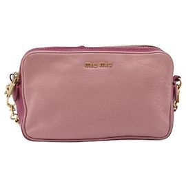 Miu Miu Madras Double Zip Leather Small Rosa