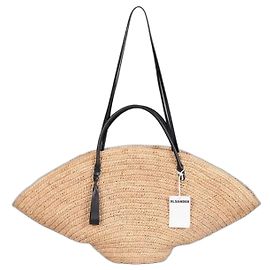 NWT Jil Sander Sombrero Straw & Leather Tote Bag Pre-owned Autre
