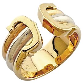 Cartier 2C Ring in Gelb Weiß und Roségold Golden