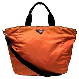 Bolsa de mão Prada em nylon laranja Laranja
