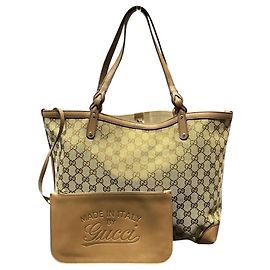 Gucci Medium Craft Tote Bag Brown Beige