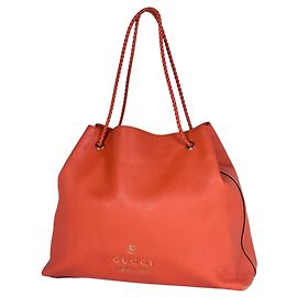 Saco Tote Gucci em couro vermelho Vermelho