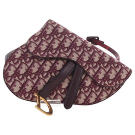 Christian Dior Saddle Belt Oblique Canvas Dark red