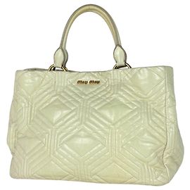 Borsa a mano Miu Miu in pelle bianca Bianco