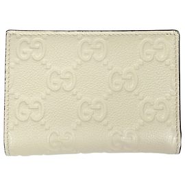 Cartera bi-fold Gucci en cuero blanco Blanco