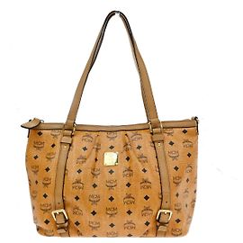 MCM Vintage Visetos Leather Brown
