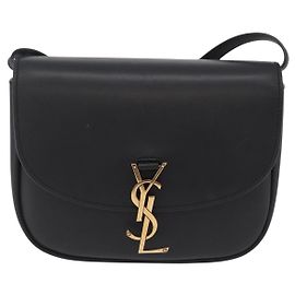 Autre Marque Saint Laurent Kaia Leather with Brogue Detail Medium Noir