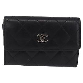Chanel CC Flap Card Case Quilted Lambskin Black
