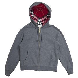 Burberry Sweat à Capuche Zippé Gris Gris