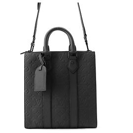 Louis Vuitton Monogram Taurillon Sac Plat Handtasche Schwarz