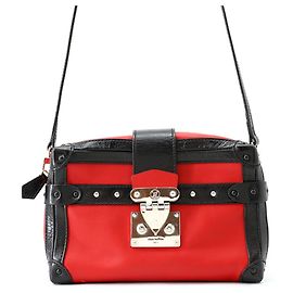 Sac à épaule en cuir Louis Vuitton Noir Rouge