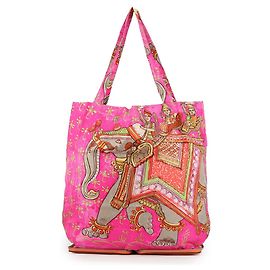 Hermès Saco Eco-bag Hermes em Laranja Multicolor Multicor Laranja