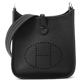 Hermès Borsa a tracolla Hermes Evelyne TPM Marrone Nero