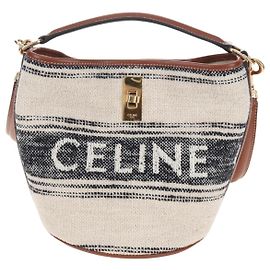 Céline Celine Bucket 16 Raffia Beige