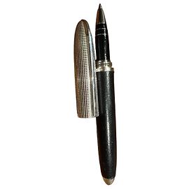 Montblanc Caneta esferográfica Classique Couro Preto Preto Prata