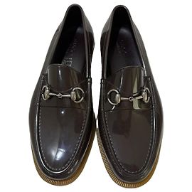 Mocassins Gucci Rain Horsebit en caoutchouc marron Marron