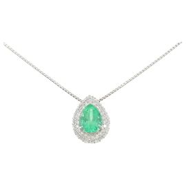 Autre Marque Collana in platino Pt900 Pt850 con smeraldo Verde