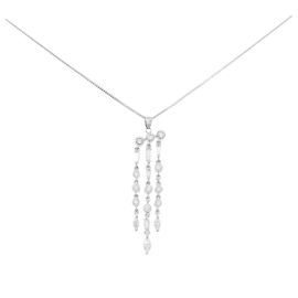 Autre Marque Diamantenhalskette PT900 PT850 Silber
