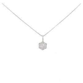 Autre Marque PT900 PT850 Diamond Necklace Silvery