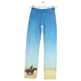 Jeans dritti in cotone blu Calvin Klein Blu