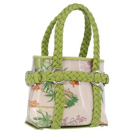Salvatore Ferragamo Bolsa de Mão Gancini Vinil Verde Prata Outro