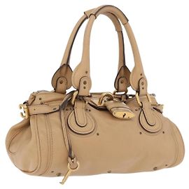 Chloé Chloe Paddington Handtasche Leder Beige Gold Silber Andere