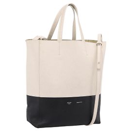 Céline CELINE Vertical Cabas Small Hand Bag Leather 2way White Silver Outro