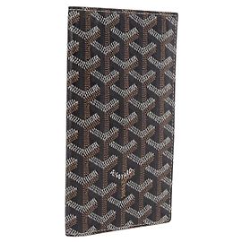 Goyard Herringbone Sun Rock Long Wallet PVC Leather Black Other