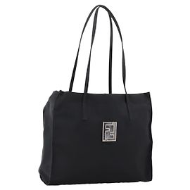 FENDI Sac à épaule Nylon Black Silver Autre