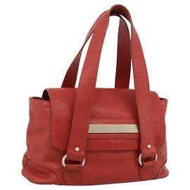 Chloé Chloe Tote Bag Leather Red Gold Altro