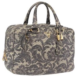 Sac à main PRADA en cuir gris or Autre