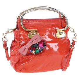 Miu Miu Handtasche Lackleder 2way Orange Gold Andere