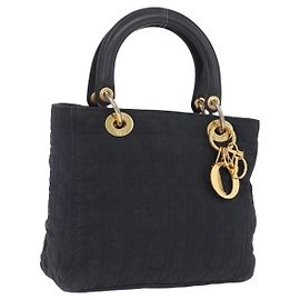 Christian Dior Lady Dior Canage Handtasche Canvas Black Gold Andere